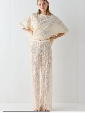 NWT VRG GRL Sia Sequin Pants Cream US 6